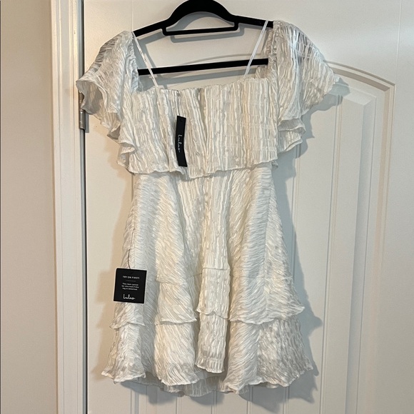 Lulu's White Ruffle Mini Dress - Picture 2 of 2